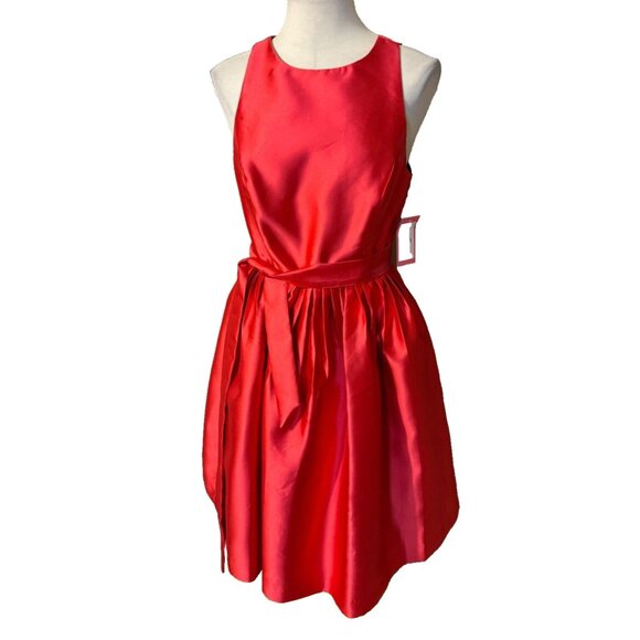 Isaac Mizrahi 10 Red A Line Pocket Dress Sleeveless Career Church Party $159 NWT - Picture 2 of 13